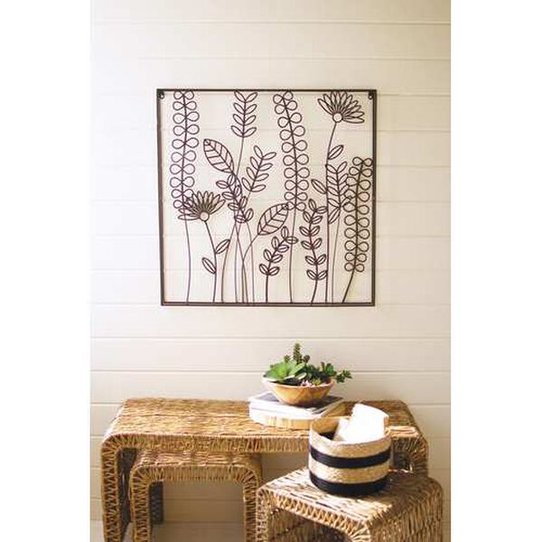 Transparent Wire Flowers and Ferns Wall Art, image 1