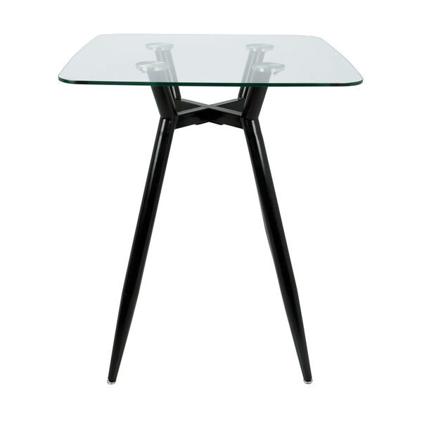 Clara Black and Clear Glass Square Counter Table, image 2