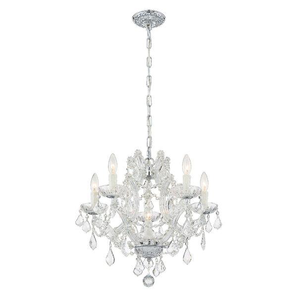Traditional Crystal Maria Theresa Chandelier with Majestic Wood Polished Crystal, image 2