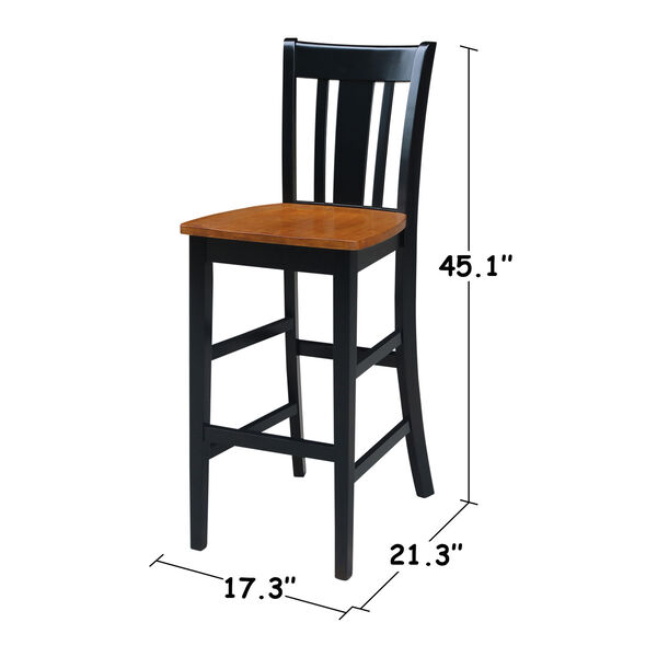 Black and Cherry 30-Inch San Remo Bar Height Stool, image 2
