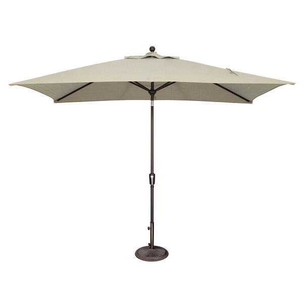 Catalina 6x10 Foot Rectangular Market Umbrella in Antique Beige Sunbrella and Bronze, image 1