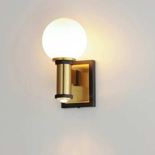 San Simeon Black Natural Aged Brass Two-Light LED Wall Sconce, image 4