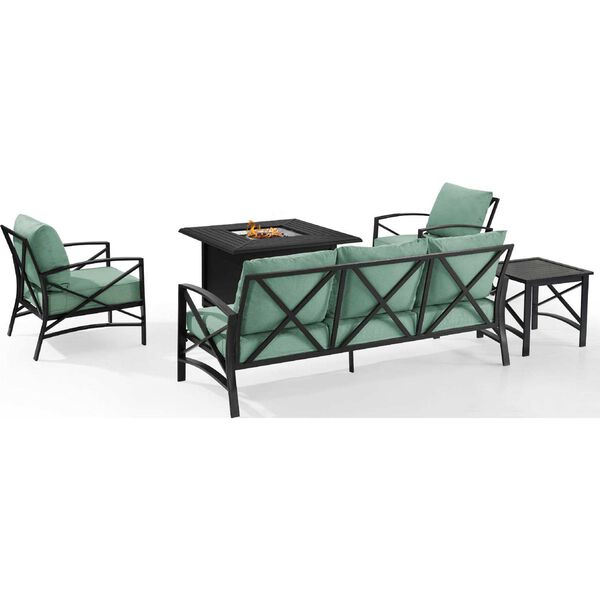 Kaplan Five-Piece Outdoor Metal Sofa Set with Fire Table, image 4