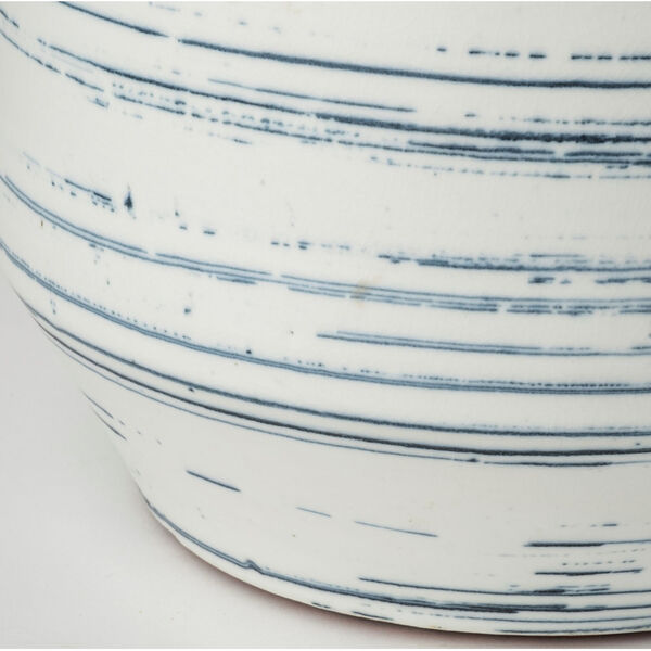 Sonnett White and Blue 9-Inch Ceramic Vase, image 6