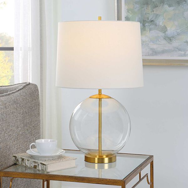 Monroe Gold and Clear Glass Sphere One-Light Table Lamp, image 2