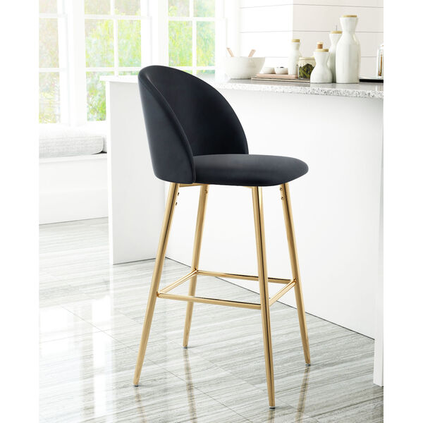 Cozy Black and Gold Bar Stool, image 2