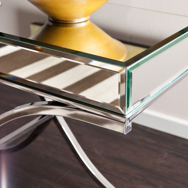 Ava Chrome Mirrored Console Table, image 2