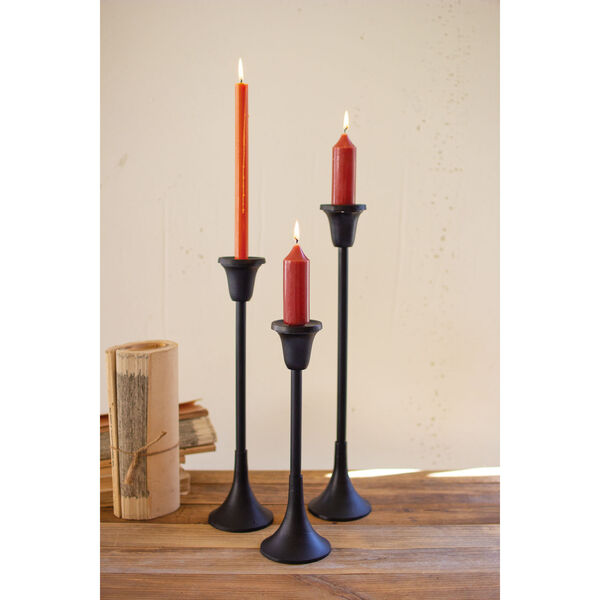 Black Metal Taper Candle Stands, Set of 3, image 2