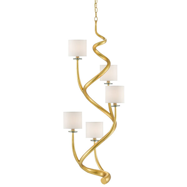 Absalom Contemporary Gold Five-Light Chandelier, image 1