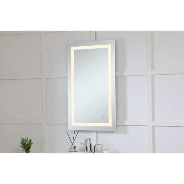 Helios Silver 40 x 24 Inch Aluminum Touchscreen LED Lighted Mirror, image 4