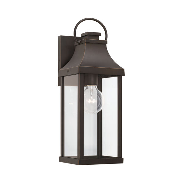 Bradford Oiled Bronze Outdoor One-Light Wall Lantern with Clear Glass, image 1