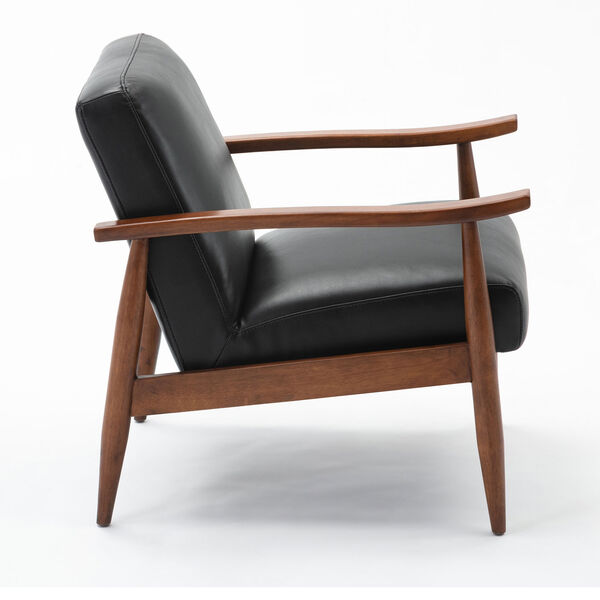 Austin Black and Walnut Wooden Base Accent Chair, image 6