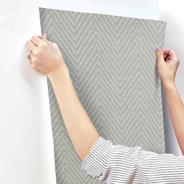 Norlander Green Cozy Chevron Wallpaper - SAMPLE SWATCH ONLY, image 3