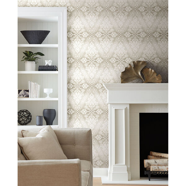 Damask Resource Library Off White 27 In. x 27 Ft. Tudor Diamond Wallpaper, image 1