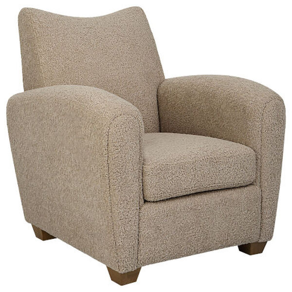 Teddy Latte and Walnut Accent Chair, image 1