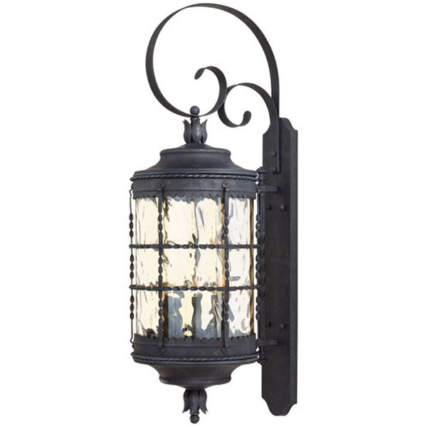 Kingswood Iron and Textured Black Five-Light Outdoor Wall Sconce, image 1