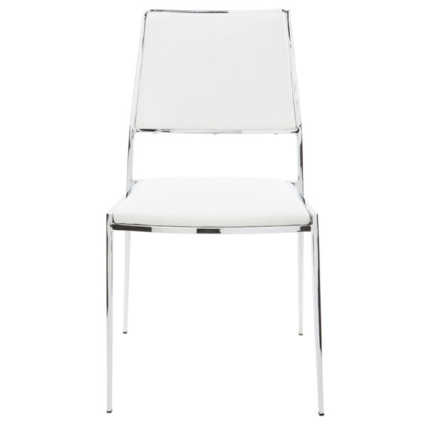 Aaron Matte White Dining Chair, image 2