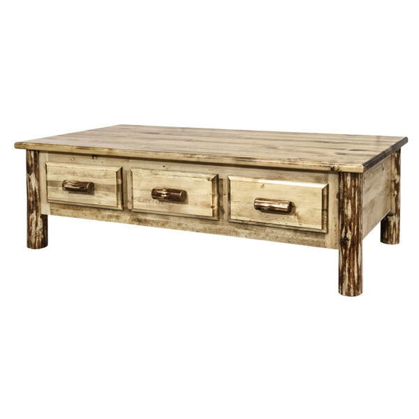 Glacier Country Stain and Lacquer Coffee Table with Six Drawers, image 3