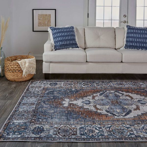 Percy Blue Ivory Brown Area Rug, image 4