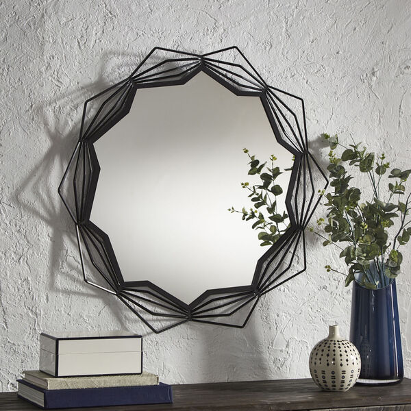 Christina Black Star Geometric Frame Wall Mirror, image 1