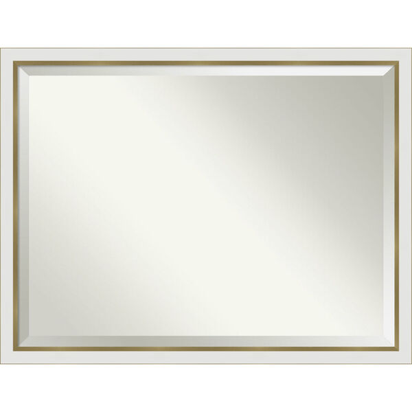 Eva White and Gold 43W X 33H-Inch Bathroom Vanity Wall Mirror, image 1