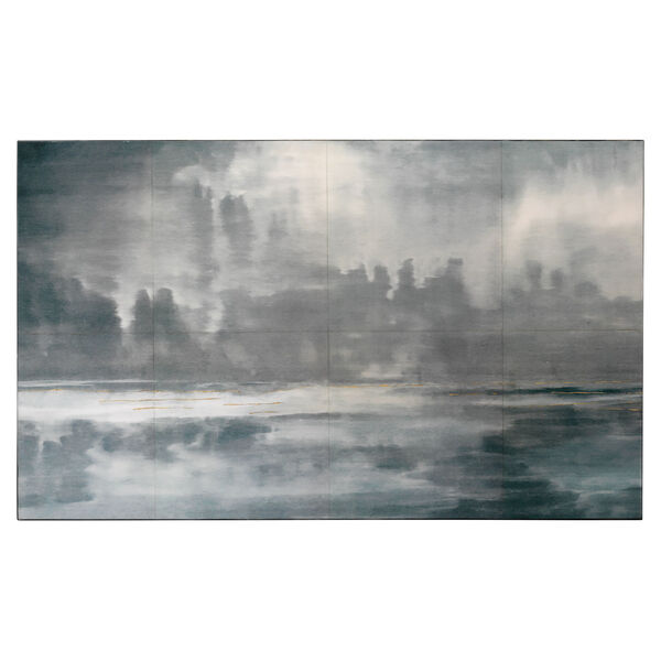 Cloudscape Navy and Slate Lacquer Wall Art, image 1
