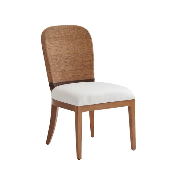 Palm Desert Tan and White Bryson Woven Side Chair, image 1
