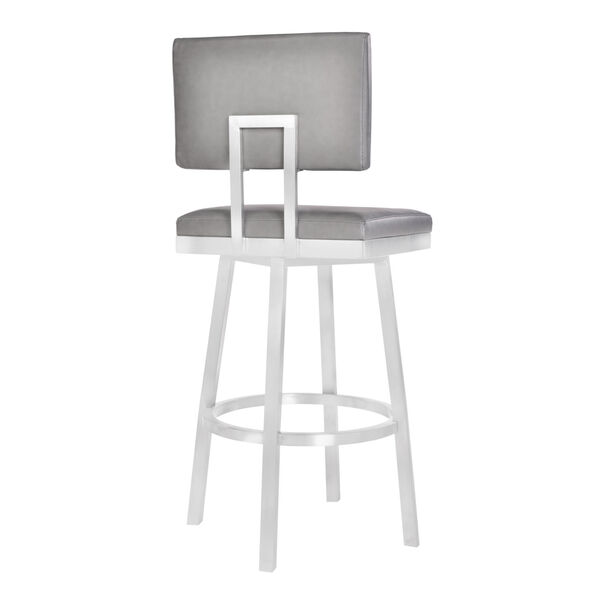 Balboa Vintage Gray and Stainless Steel 30-Inch Bar Stool, image 2