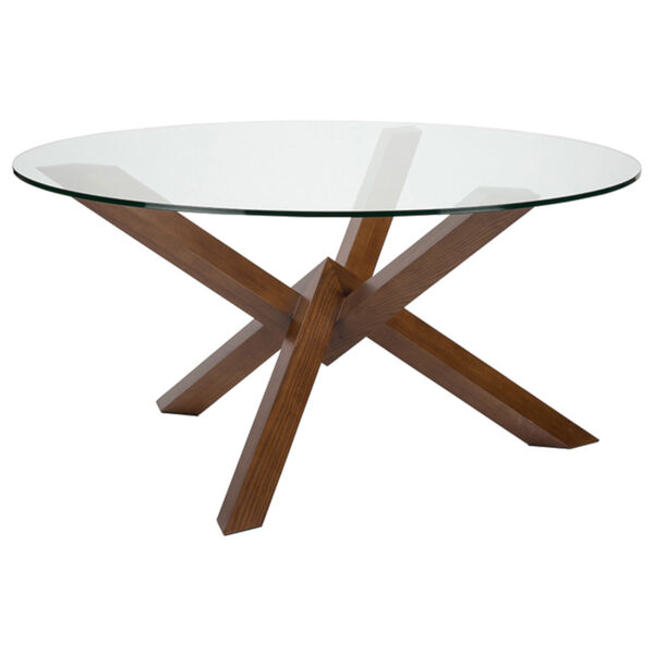Costa Walnut and Clear Dining Table, image 1