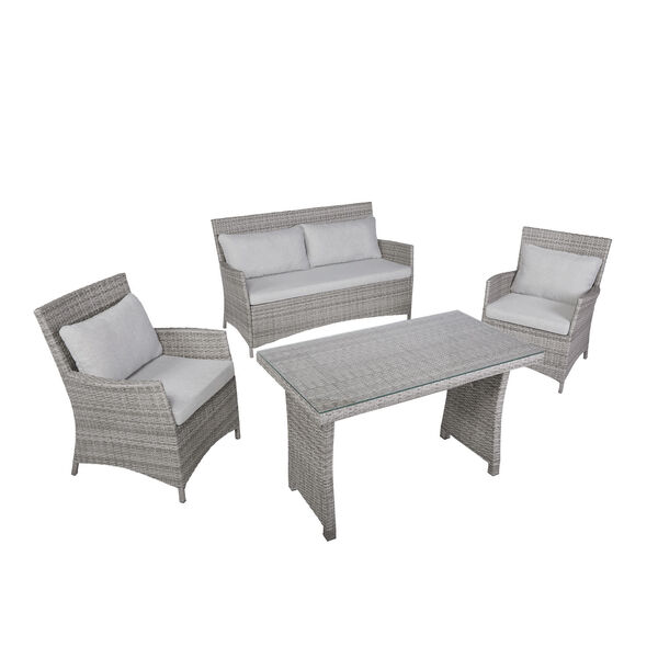 Largo Gray Outdoor Wicker Sofa Set, 4-Piece, image 1