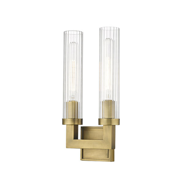 Beau Rubbed Brass Two-Light Wall Sconce, image 1