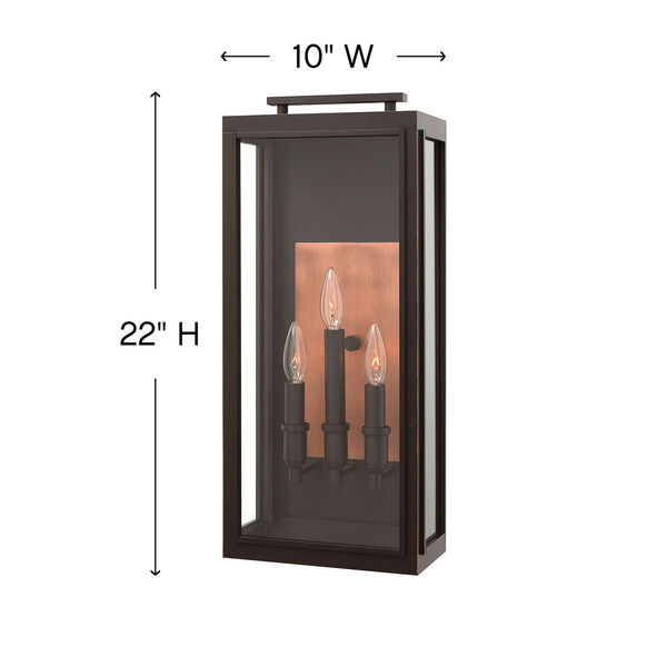 Sutcliffe Oil Rubbed Bronze Three-Light Outdoor Wall Sconce, image 4