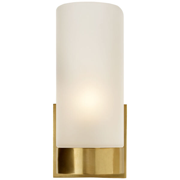 Urbane Sconce in Soft Brass with Frosted Glass by Barbara Barry, image 1