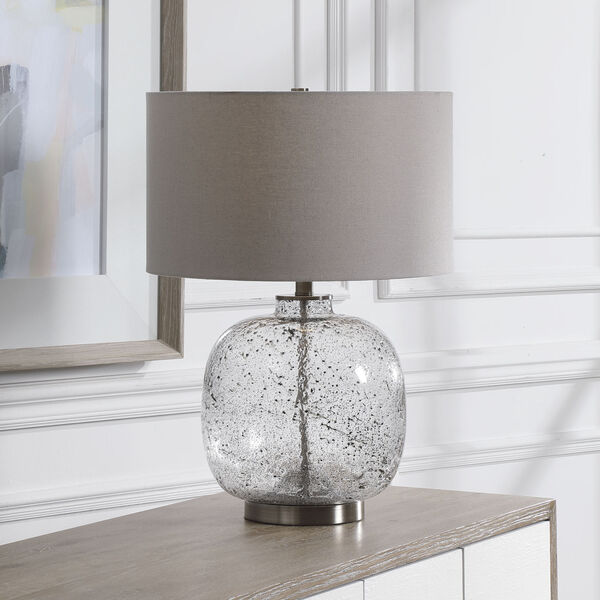 Storm Brushed Nickel One-Light Glass Table Lamp, image 2
