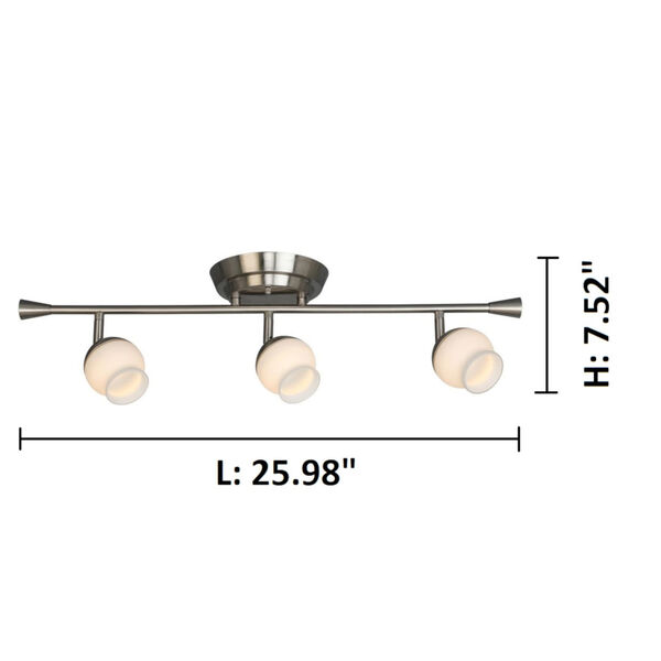 Mill Street Brushed Nickel Three-Light LED Semi-Flush Mount with Frosted Glass Shade, image 2