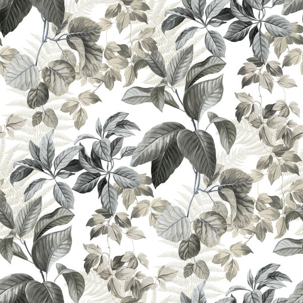 Rainforest Neutral Leaves Peel and Stick Wallpaper - SAMPLE SWATCH ONLY, image 1