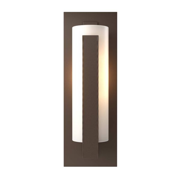 Vertical Bar One-Light Outdoor Sconce with Opal Glass, image 1