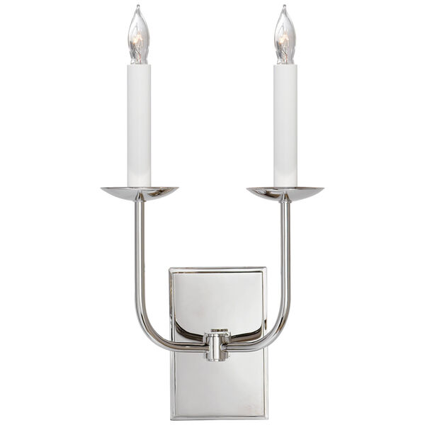 Tt Double Sconce in Polished Nickel by Chapman and Myers, image 1