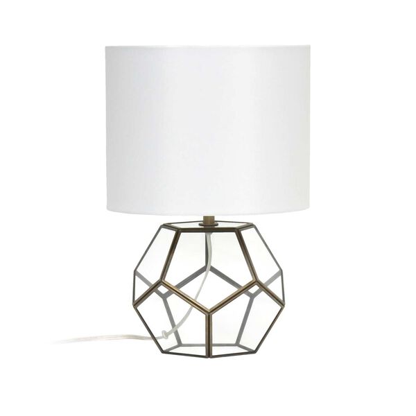 Barnlitt Brass Clear Glass One-Light Octagonal Table Lamp, image 1