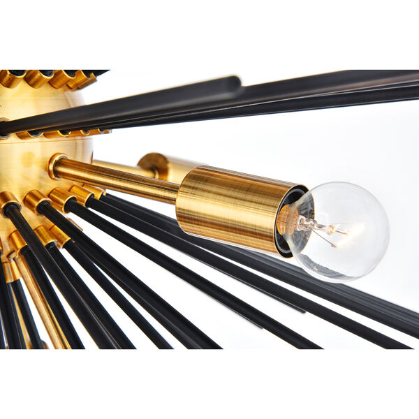 Daegan Light Antique Brass and Flat Black 10-Light Pendant, image 6