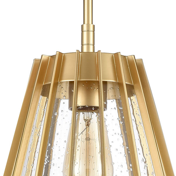 Open Louvers Champagne Gold One-Light Pendant, image 3