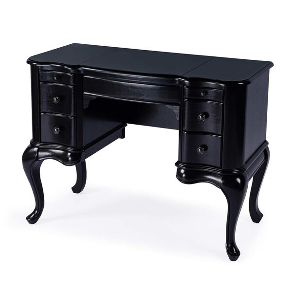 Charlotte Black Licorice Vanity Desk with Storage, image 1