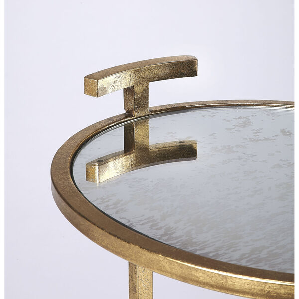 Ciro Side Table in Gold Metal &amp; Mirror, image 3