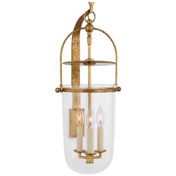 Lorford Gilded Iron Three-Light Wall Sconce by Chapman and Myers, image 1