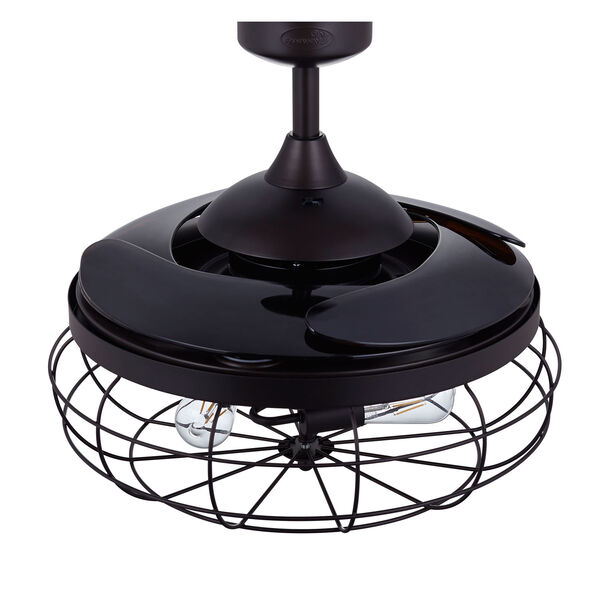 Industry Oil Rubbed Bronze and Dark Koa 48-Inch One-Light Fandelier with Retractable Blades, image 5