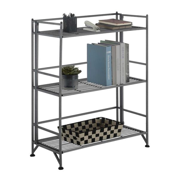 Xtra Storage Three-Tier Wide Folding Metal Shelf, image 1