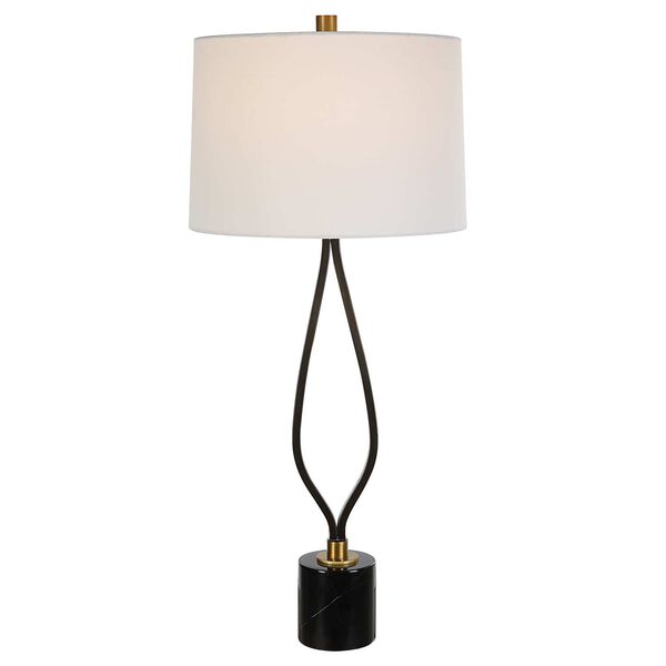 Separate Rustic Black Antique Brass One-Light Table Lamp, image 2