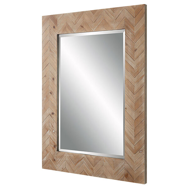 Demetria Natural Wooden Small Wall Mirror, image 3