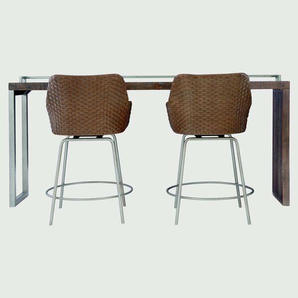Logan Square Meade Natural, Gray and Stainless Steel Bar Stool, image 6