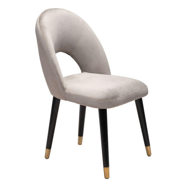Miami Gray, Black and Gold Dining Chair, Set of Two, image 1